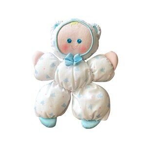 Vintage Fisher Price Baby Doll Plush Slumber Babies Lovey 1989 Blue Boy